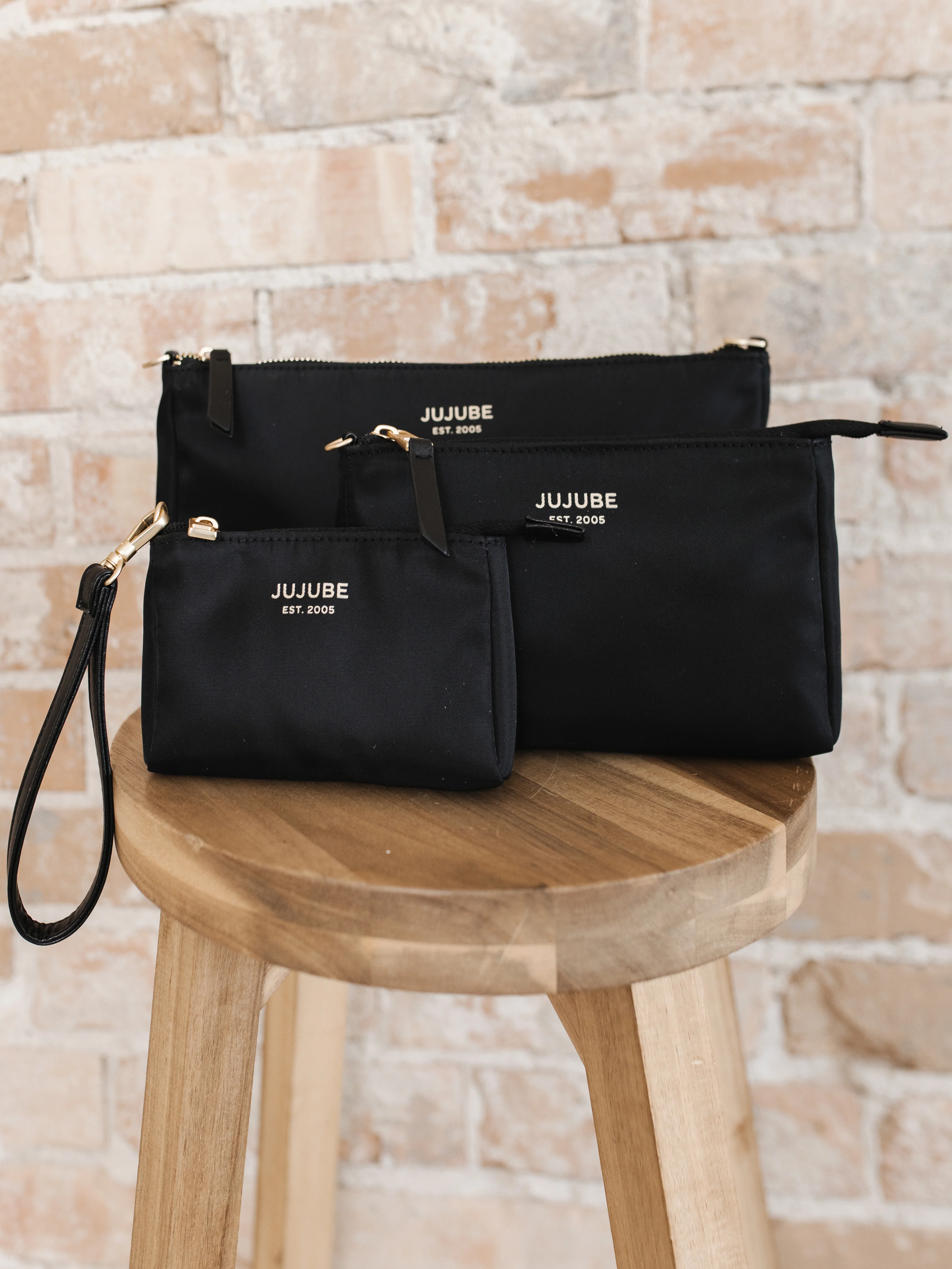 3-Piece Pouch Clutch Purse Set - Black - Image 10