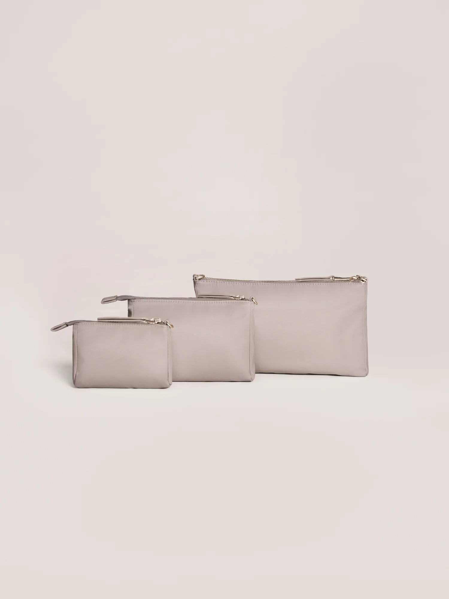 3-Piece Pouch Clutch Purse Set - Taupe - Image 4