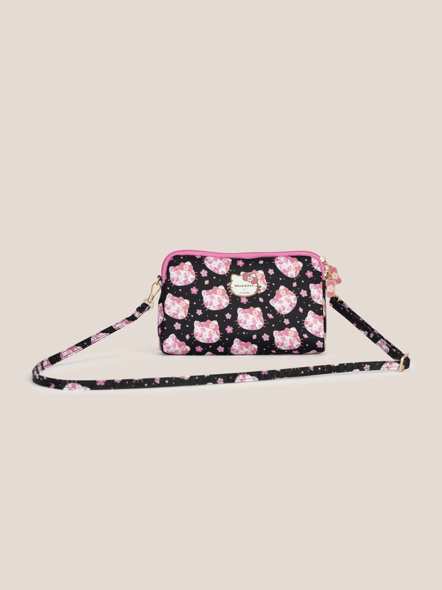 Hello Kitty® × JuJuBe Cherry Blossoms Be Set 3-Piece Pouch Set — Black and Pink - Image 4