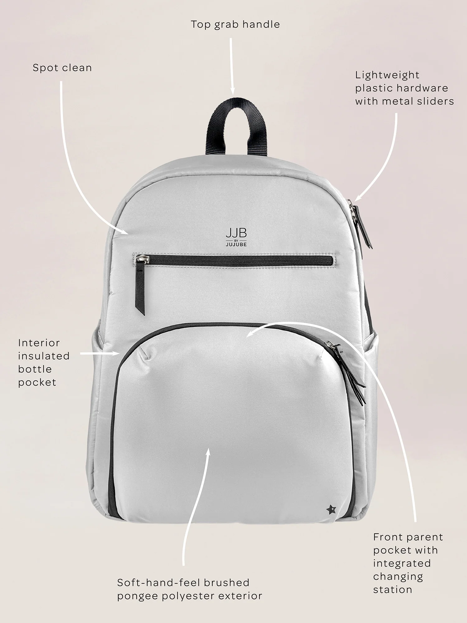 Deluxe Backpack Diaper Bag - Grey - Image 5