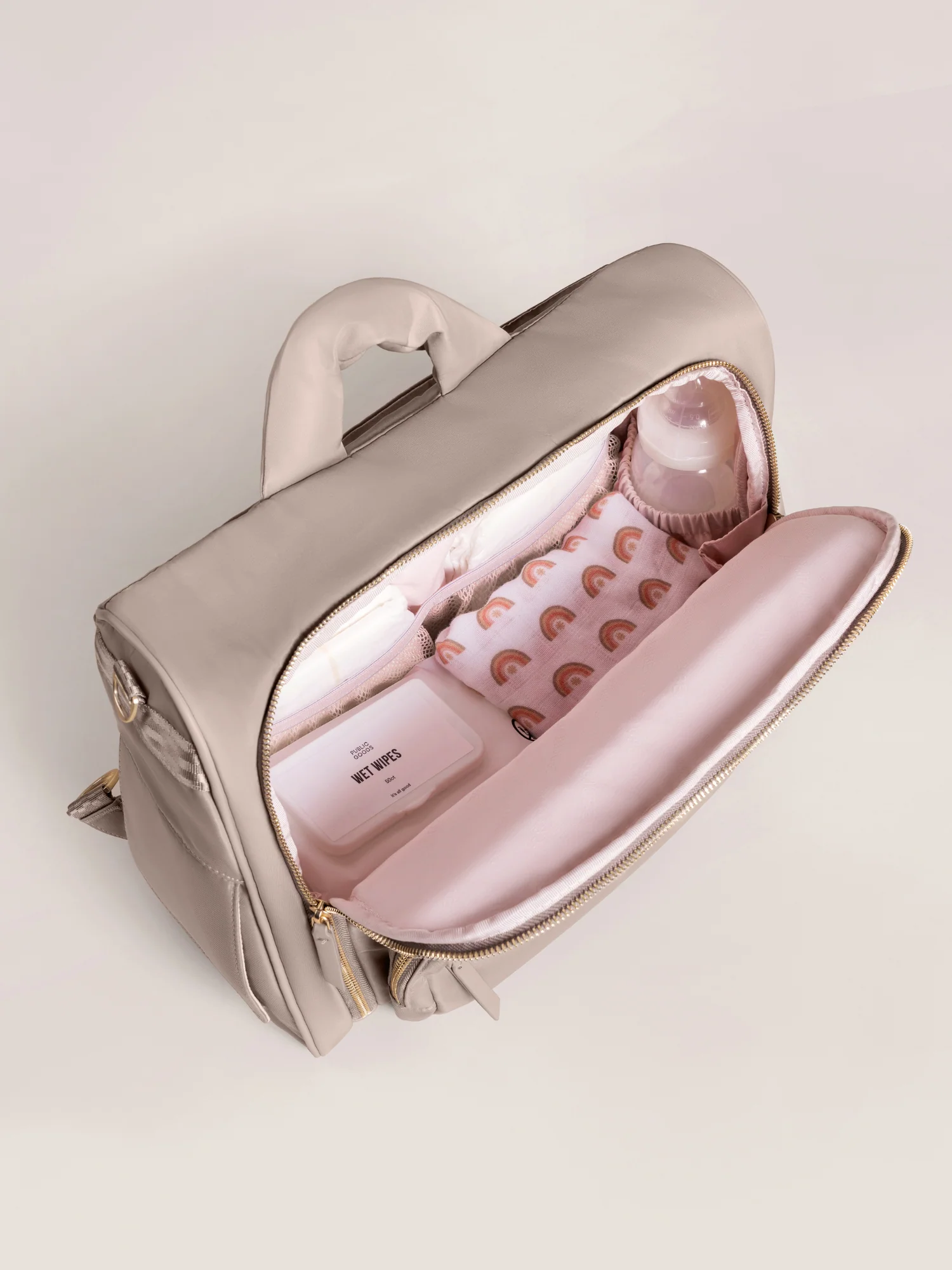 Satchel Diaper Bag - Taupe - Image 5