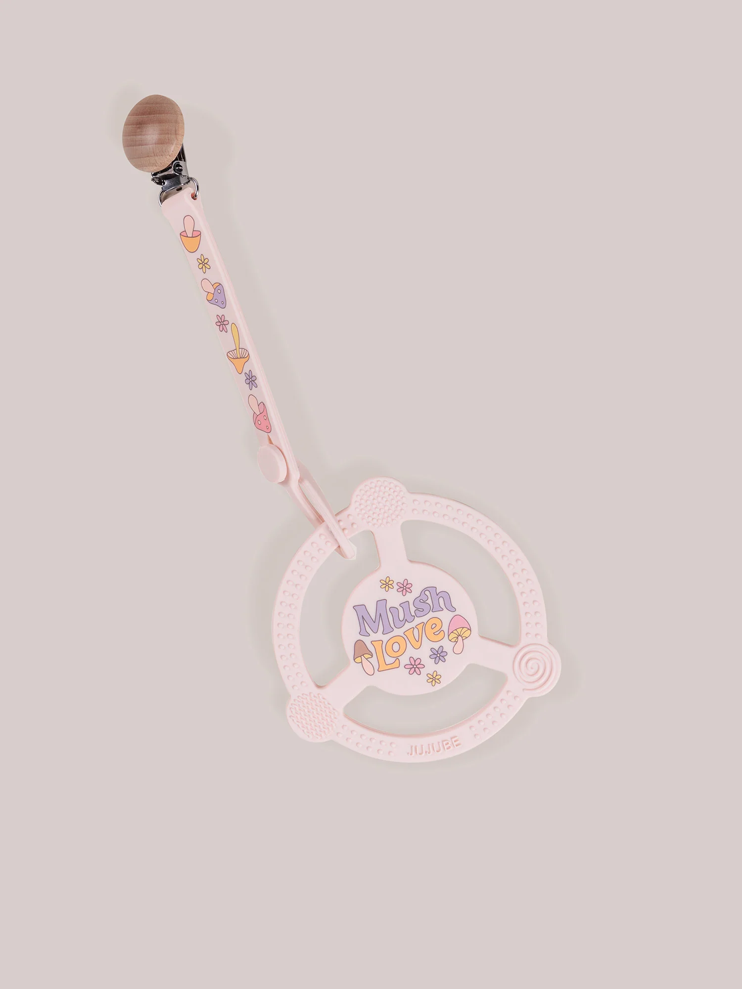 Silicone Teether Ring & Detachable Clip - Mushy Love - Image 3
