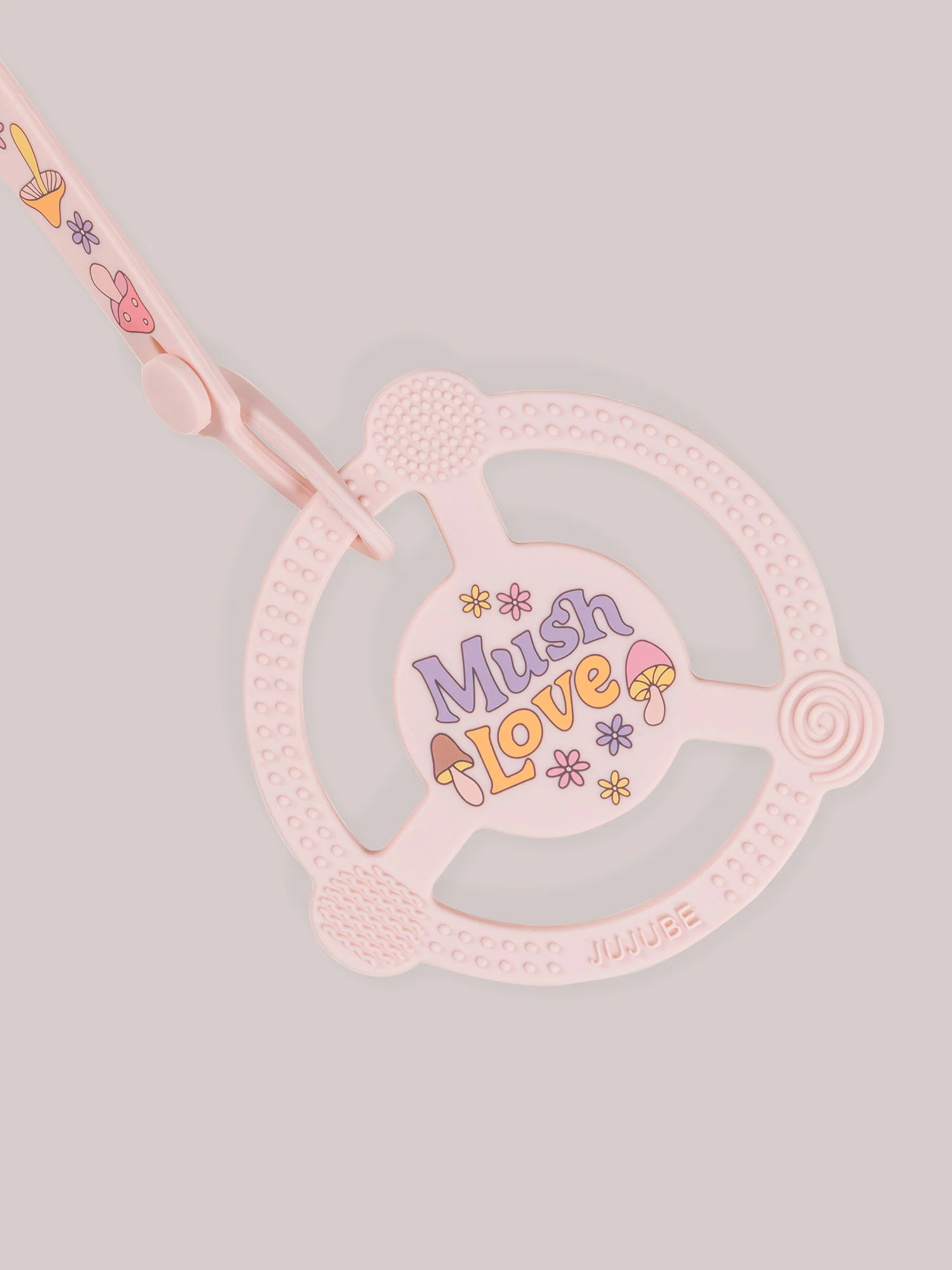Silicone Teether Ring & Detachable Clip - Mushy Love - Image 4