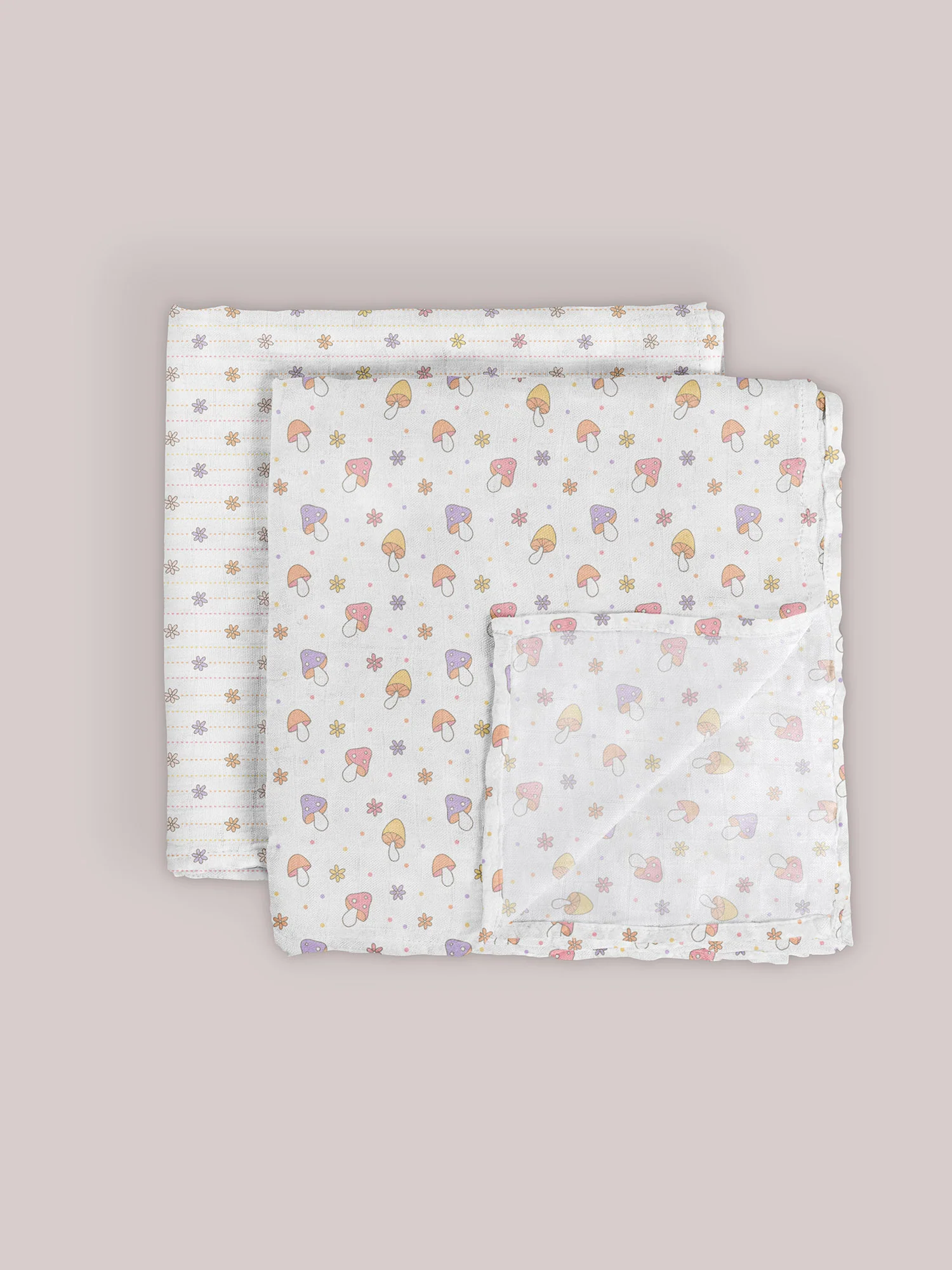 2-Pack Square Swaddle Blanket Set - Mushy Love - Image 3