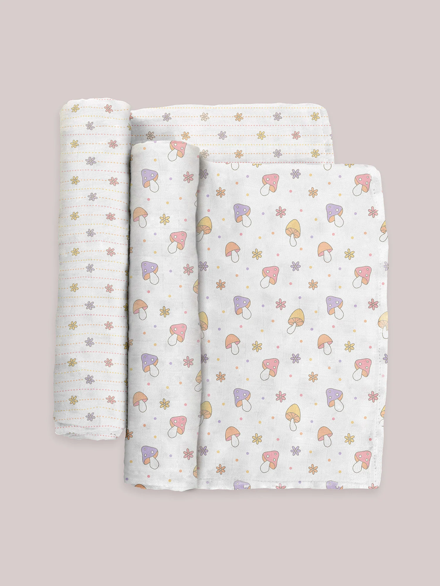2-Pack Square Swaddle Blanket Set - Mushy Love - Image 4