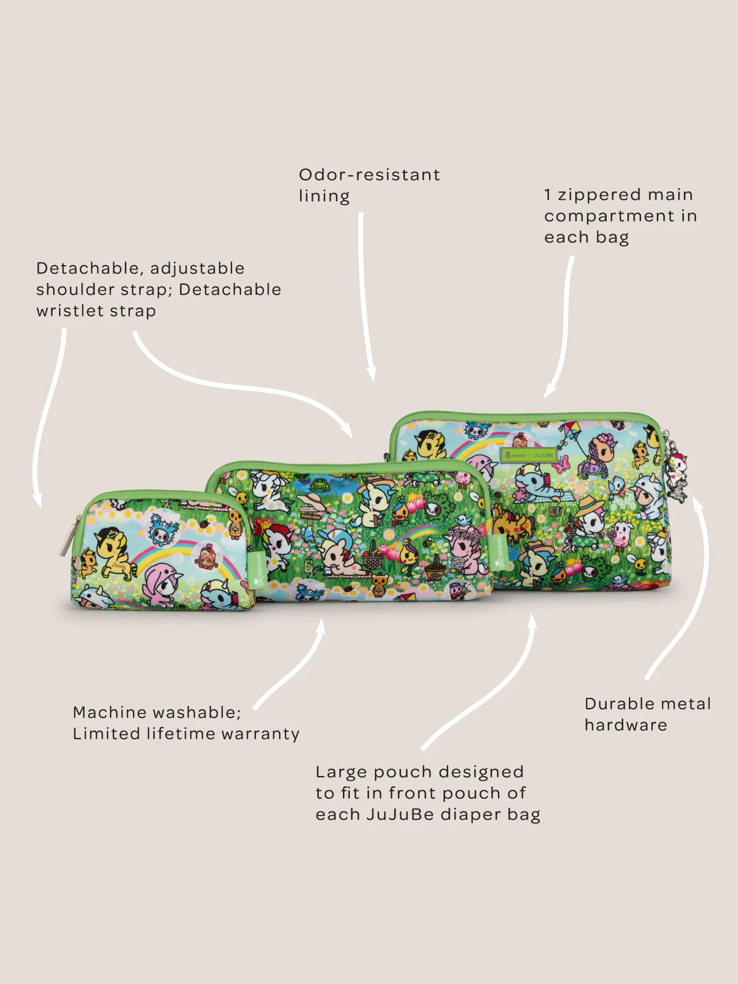 tokidoki Be Set 3-Piece Pouch Set - Meadow Blooms - Image 7