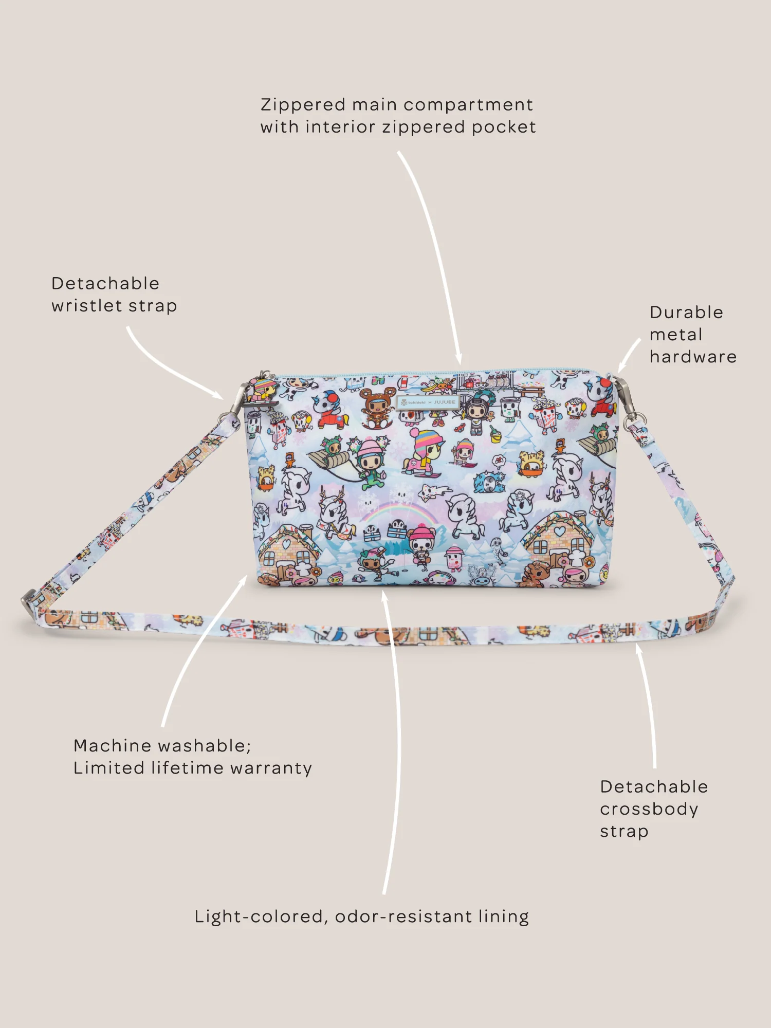 tokidoki Snow Day Be Quick Shoulder Diaper Bag Accessory — Ice Blue - Image 3