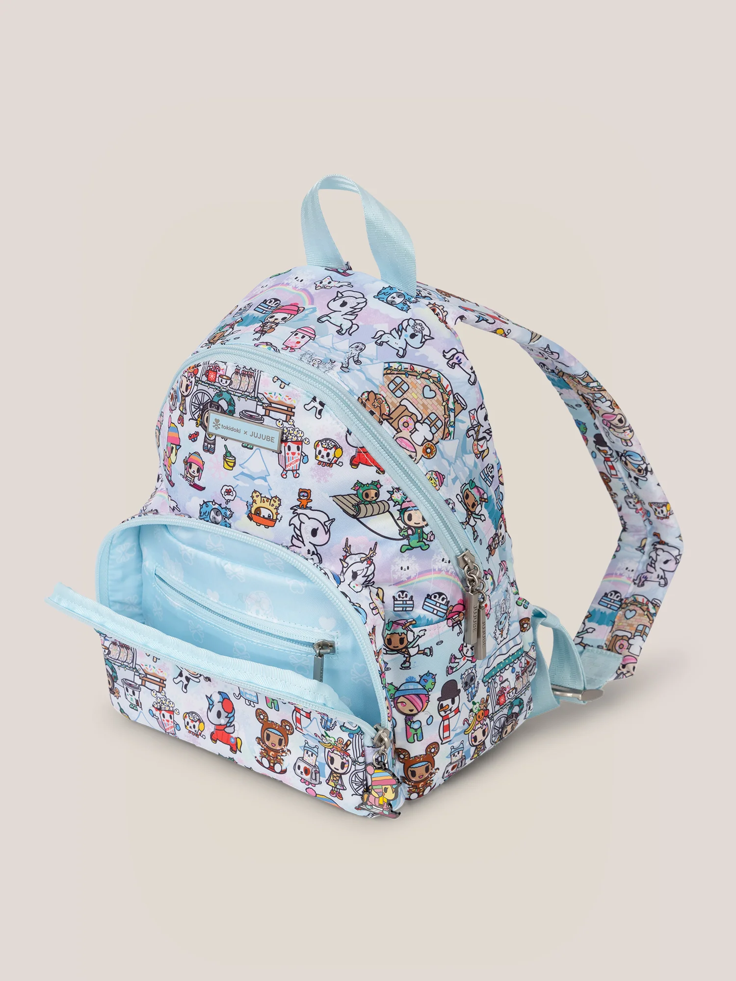 tokidoki Snow Day Everyday Mini Small Diaper Bag Backpack — Ice Blue - Image 6