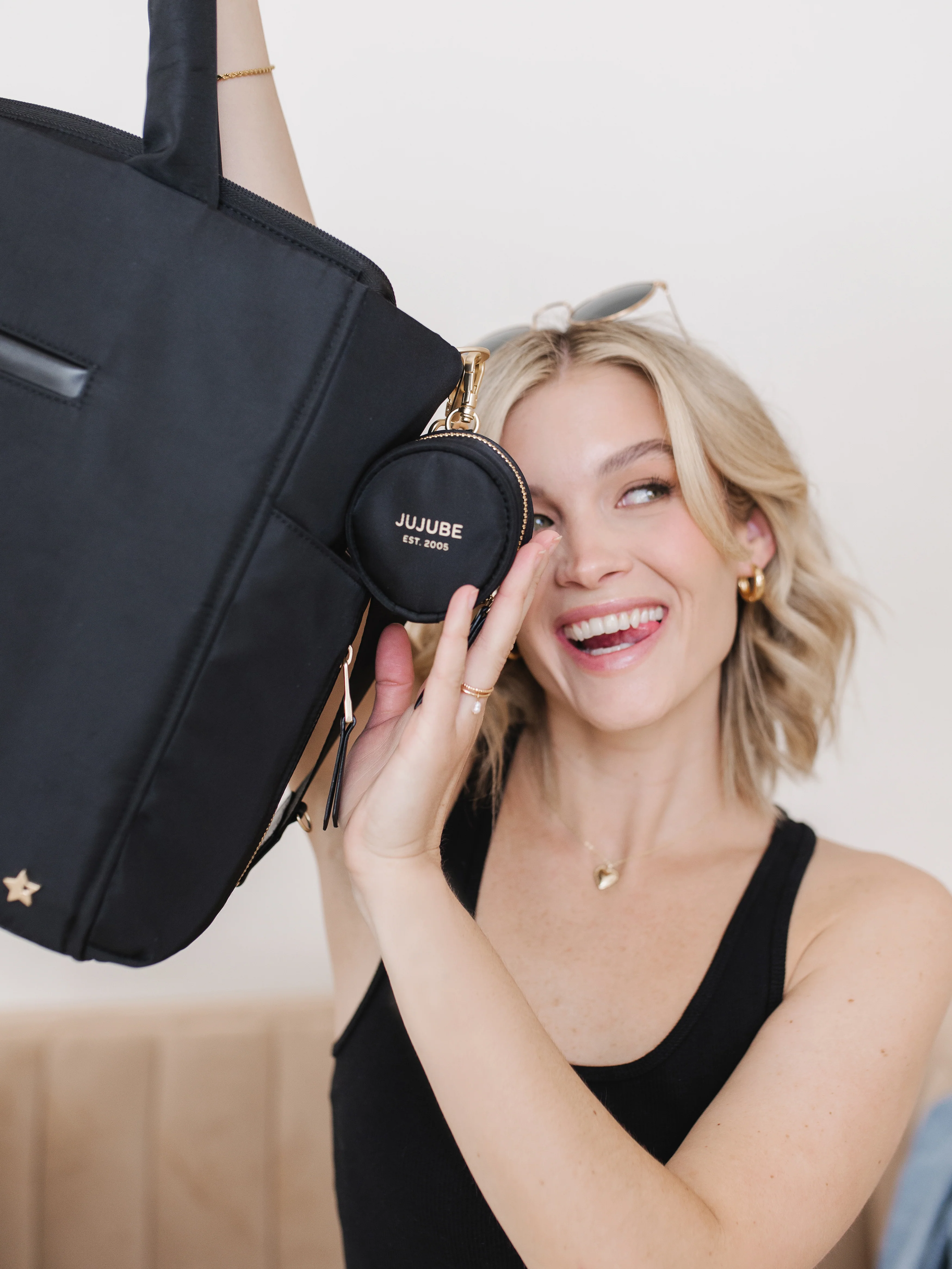 Utility-Strap Tote Diaper Bag - Black - Image 12